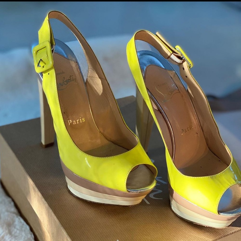 Christian Louboutin Sz 36.5 Yellow Sling